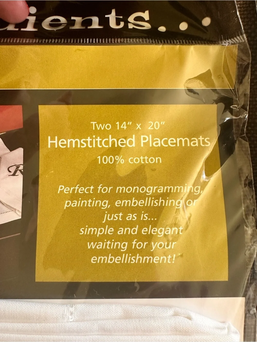 Wimpole Street Creation Hemstitched White Placemats Bundle 6 14”x20” NWT